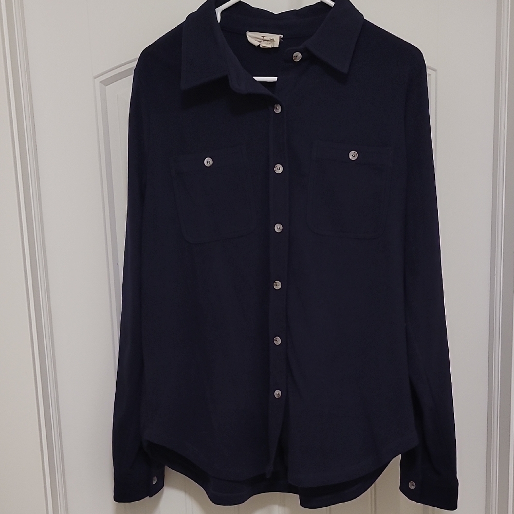 Betsey's Boutique Simple So Soft Shacket In Navy